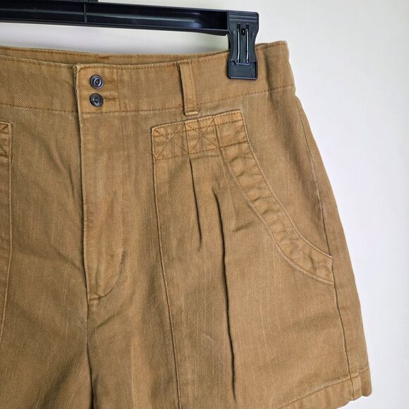 Universal Thread Pleated Cotton Shorts Tan Size 6 - Picture 4 of 7